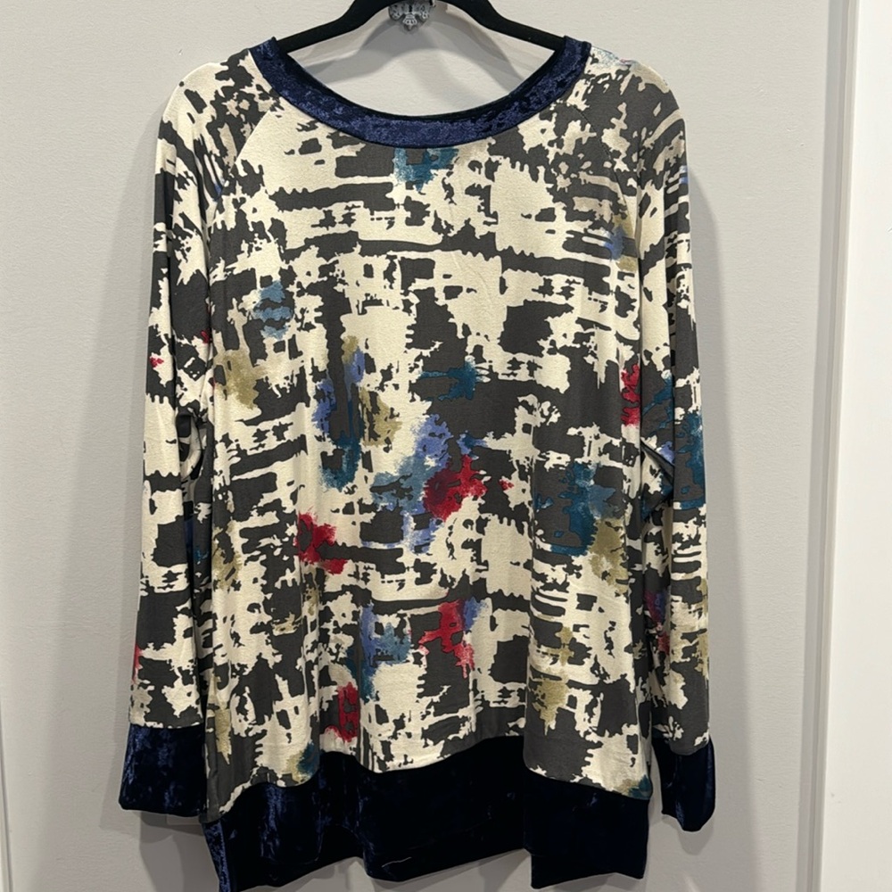 Honeyme Velvet Trimmed Sweater